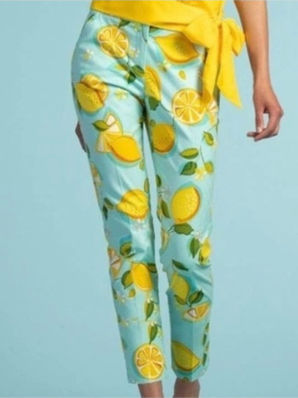 Trina Turk Moss 2 Lemon Print Ankle Pants